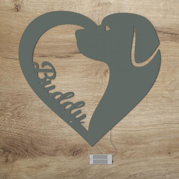 Hunde Hund Deko Geschenke LED Licht Lampe mit Name