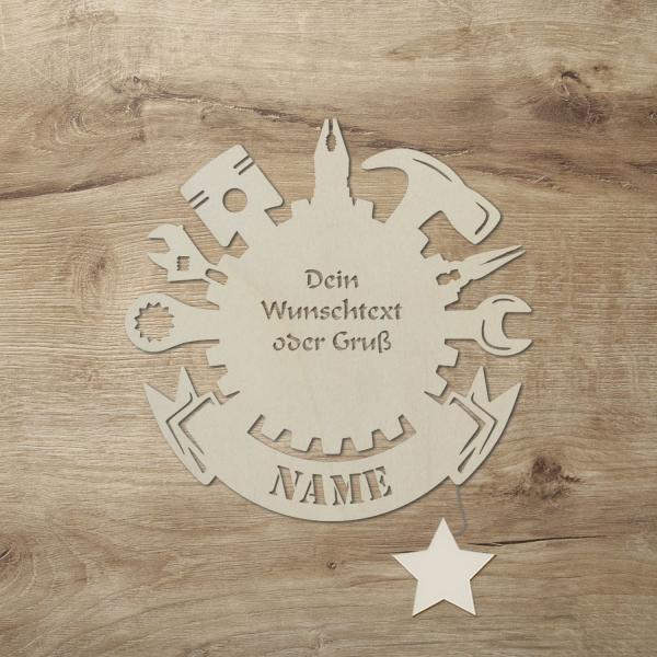 Männer Deko LED Lampe Werkzeuge mit Text personalisiert
