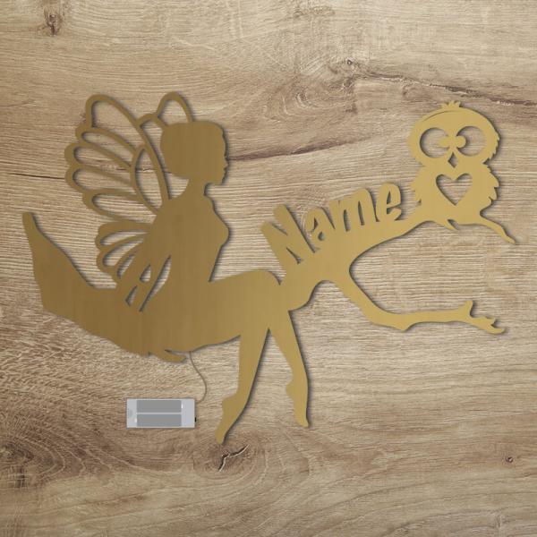 Geschenke für Kinder Eule Fee Ast Gold