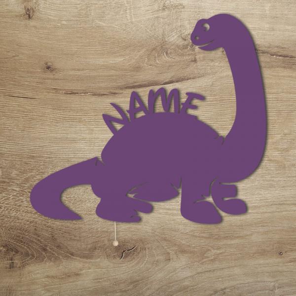 Geschenke für Kinder Dino Dinosaurier Pflanzenfresser Lampe Geschenkidee Lila