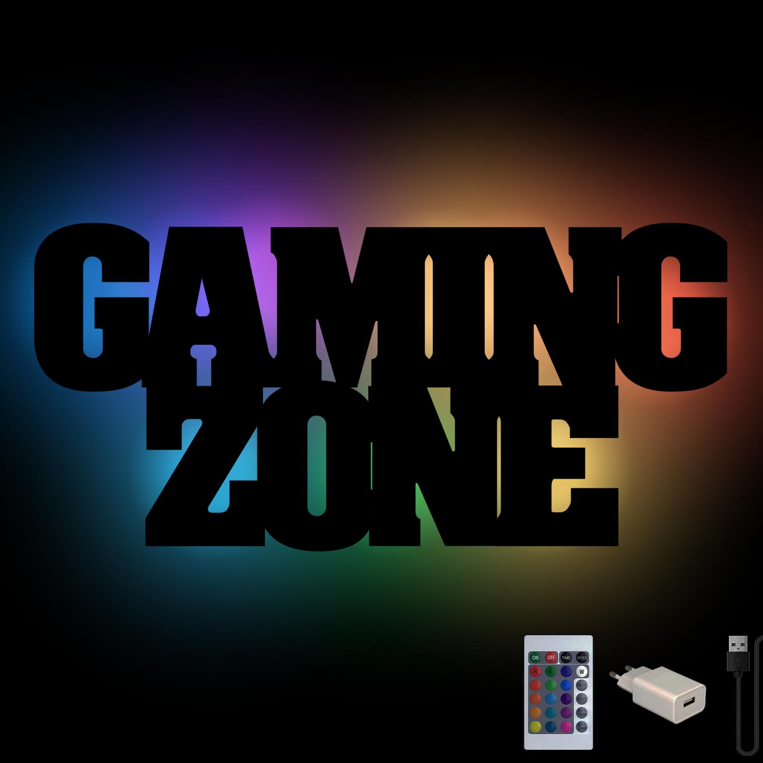 Farbwechsel LED Gamer Wand Deko Gaming Zone