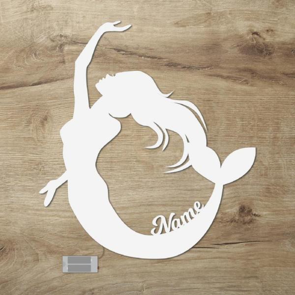 Meerjungfrau Nachtlicht Lampe Geschenk mit deinem Namen