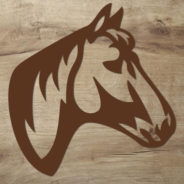 Holz 3D Wandtattoo Wandbild Pferdekopf
