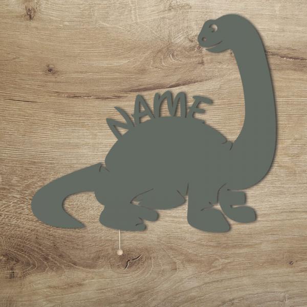 Geschenke für Kinder Dino Dinosaurier Pflanzenfresser Lampe Geschenkidee Grau