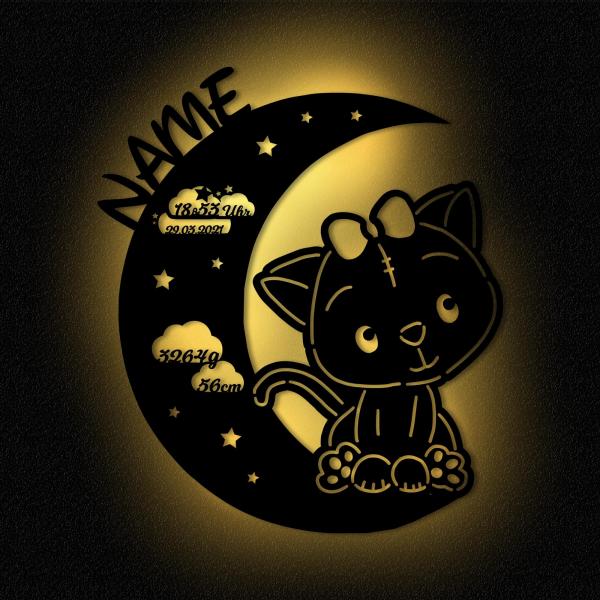 Baby Wandlampe Katze auf Mond