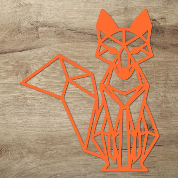 Fuchs Geometrisch Holz Wand Deko Dekoration