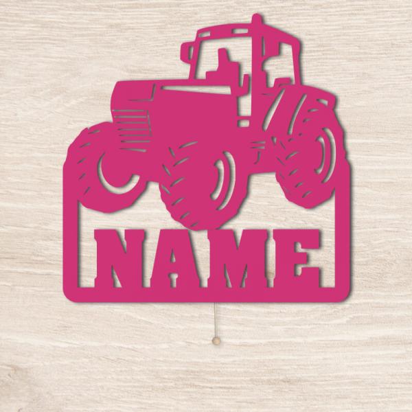 Geschenke für Kinder Traktor Nachtlicht Geschenkidee Pink