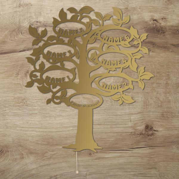 Familien Stammbaum LED Deko Baum 6 Namen