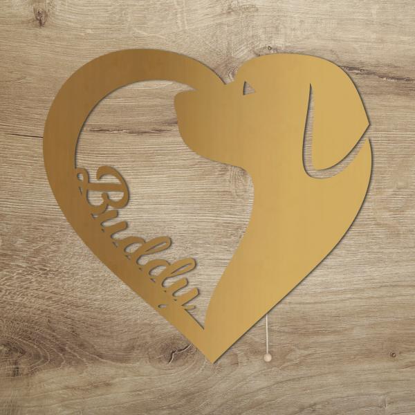 Hunde Hund Deko Geschenke LED Licht Lampe mit Name