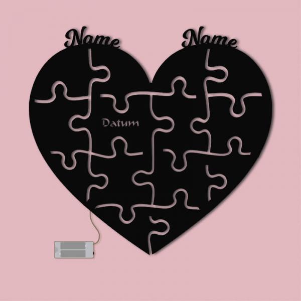 Geschenke für Verliebte Puzzle Hochzeitspaar Schwarz
