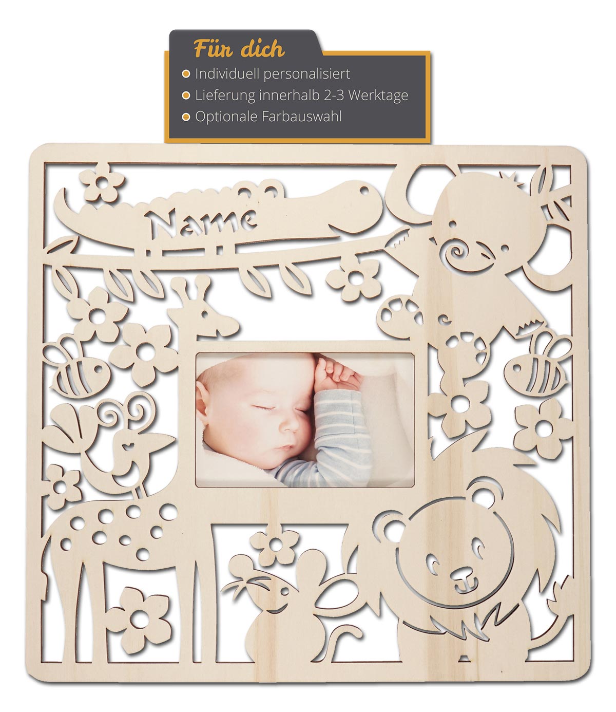 personalisiert mit Geburtsdaten als Geschenk zur Geburt GB008 Namensgeschenk für Babys Babygeschenk für Jungen Holzbild 15 x 15 x 3 cm zum Hinstellen