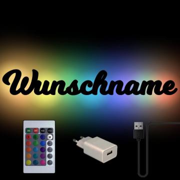 Wunschname aus Holz mit Farbwechsel Nachtlicht Lampe Wunschname aus Holz mit Farbwechsel Nachtlicht Lampe