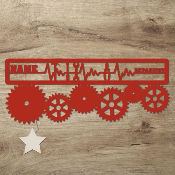 Handwerker LED Deko EKG mit Namen personalisiert
