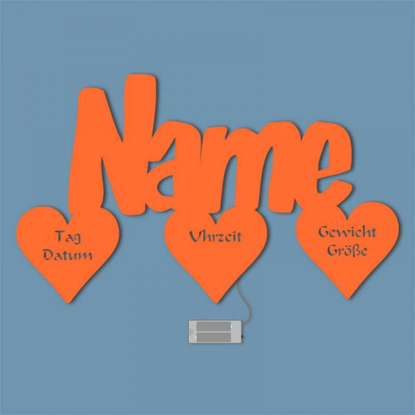 Geschenke zur Taufe Herzen Orange