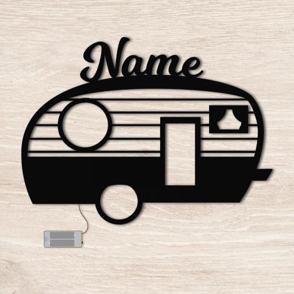Geschenkidee Camping Wohnwagen Schwarz