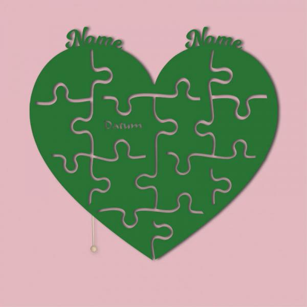 Geschenke für Verliebte Puzzle Hochzeitspaar Deko LED Grün