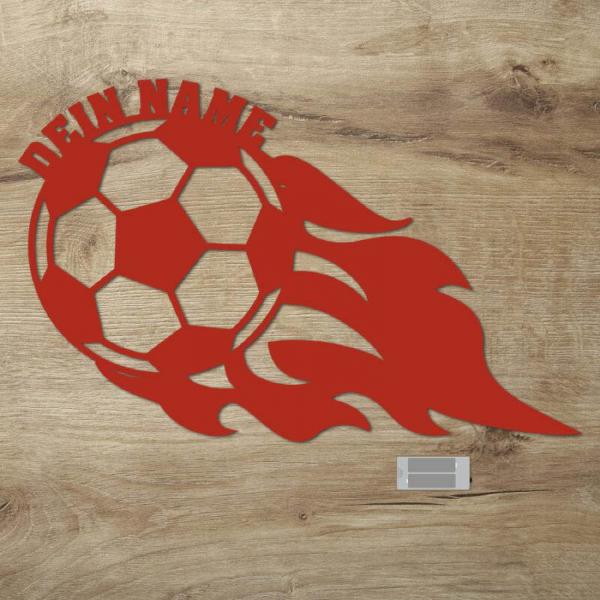 Fußball Holz Deko Nachtlicht LED mit Namen