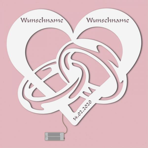 Herz Ringe LED Weiß