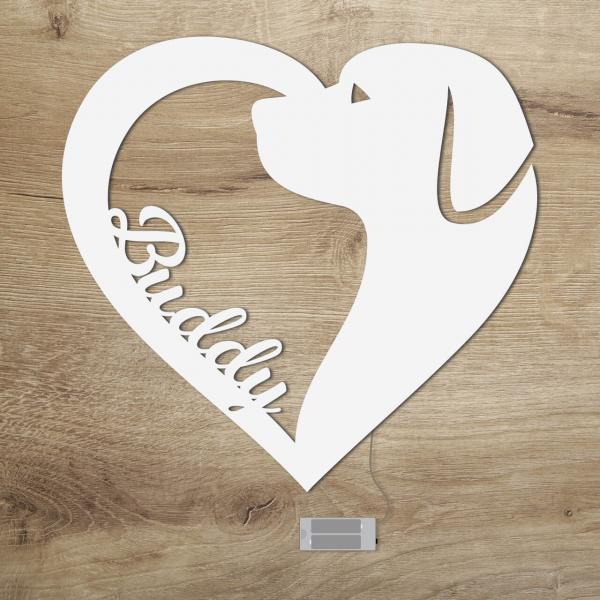 Hunde Hund Deko Geschenke LED Licht Lampe mit Name