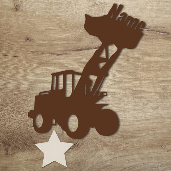Geschenke für Kinder Radlader Baustelle Deko Lampe Braun